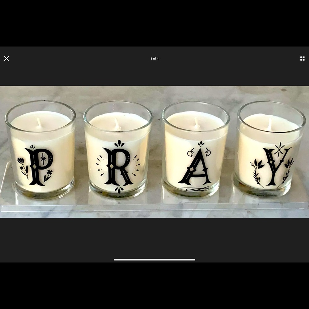 HAVEN STREET CANDLE PRAY SWEET AMBER SCENTED (4) NEW